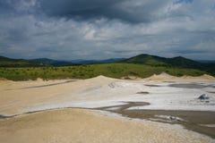 Berca Mud Volcano from drone aerial Romania Europ royalty free stock images Berca Mud Volcano from drone aerial Romania Europ royalty free stock images