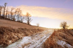 Bergeisiges lanscape, Winterszene lizenzfreies stockbild Bergeisiges lanscape, Winterszene lizenzfreies stockbild