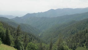 Bergenmening in het nationale park van Borjomi Kharagauli - Georgië stock footage Bergenmening in het nationale park van Borjomi Kharagauli - Georgië stock footage