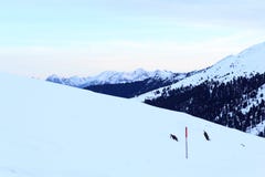 Bergpanorama met sneeuw en zonsopgang in de winter in Stubai-Alpen Royalty-vrije Stock Foto's Bergpanorama met sneeuw en zonsopgang in de winter in Stubai-Alpen Royalty-vrije Stock Foto's