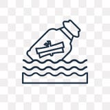 Bericht in een flessen vectordiepictogram op transparante backgrou wordt geïsoleerd vector illustratie Bericht in een flessen vectordiepictogram op transparante backgrou wordt geïsoleerd vector illustratie