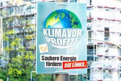 Election campaign poster of Die Linke, German political party stock image Election campaign poster of Die Linke, German political party stock image