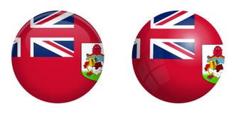 Bermuda flagga under knappen för kupol 3d och på glansig sfär/boll royaltyfri illustrationer Bermuda flagga under knappen för kupol 3d och på glansig sfär/boll royaltyfri illustrationer