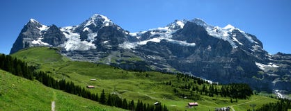 Bernese Oberland Alps Landscape In Switzerland Stock Photo