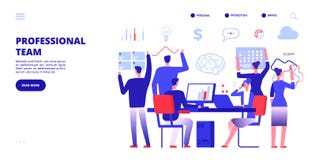 Beroepsteam De werknemers werken in bureau Bedrijf bedrijfsgroepswerkbanner Multitasking marketing vectorbanner royalty-vrije illustratie Beroepsteam De werknemers werken in bureau Bedrijf bedrijfsgroepswerkbanner Multitasking marketing vectorbanner royalty-vrije illustratie