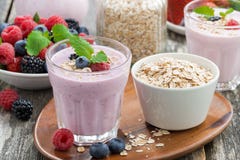 Berry Smoothie With Oatmeal In A Glass Stock Photography Berry Smoothie With Oatmeal In A Glass Stock Photography