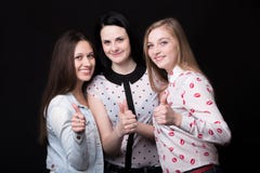 Best friends showing thumbs up royalty free stock photos Best friends showing thumbs up royalty free stock photos