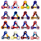 Beståndsdelar för rengöringsdukdesign i spinnaren Shape med flaggatextur vektor illustrationer Beståndsdelar för rengöringsdukdesign i spinnaren Shape med flaggatextur vektor illustrationer