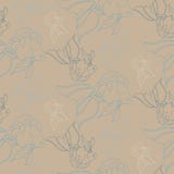 Bevallige vissen op beige achtergrond, naadloos vectorpatroon royalty-vrije illustratie Bevallige vissen op beige achtergrond, naadloos vectorpatroon royalty-vrije illustratie
