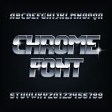 Beveled chrome alphabet font. Metal color italic shiny letters and numbers. vector illustration Beveled chrome alphabet font. Metal color italic shiny letters and numbers. vector illustration