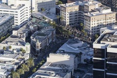 Beverly Hills California Rodeo Drive bij Wilshire-Antenne stock foto Beverly Hills California Rodeo Drive bij Wilshire-Antenne stock foto