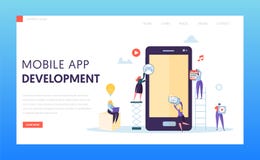 Bewegliche Test-Landungs-Seite der App-Entwicklungs-AB Softwareentwickler-Charakter stellen Ux-Innovations-Entwurf für Anwendung vektor abbildung Bewegliche Test-Landungs-Seite der App-Entwicklungs-AB Softwareentwickler-Charakter stellen Ux-Innovations-Entwurf für Anwendung vektor abbildung