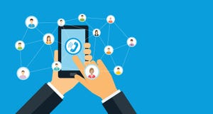 Beweglicher Kontakt des Geschäfts und Marketing-Konzept des Sozialen Netzes stock abbildung Beweglicher Kontakt des Geschäfts und Marketing-Konzept des Sozialen Netzes stock abbildung