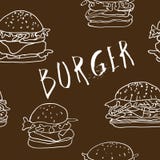 Bezszwowy hamburgeru tło ilustracji Bezszwowy hamburgeru tło ilustracji