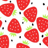 Bezszwowy wzór z truskawką i ziarnami na białym tle ilustracja wektor Bezszwowy wzór z truskawką i ziarnami na białym tle ilustracja wektor
