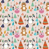 Bezszwowych dzieciaków Amerykańsko-indiański rodzimy teepee ilustracja wektor Bezszwowych dzieciaków Amerykańsko-indiański rodzimy teepee ilustracja wektor
