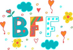 BFF - Beste Vrienden voor altijd Kleurrijke illustratie royalty-vrije illustratie BFF - Beste Vrienden voor altijd Kleurrijke illustratie royalty-vrije illustratie