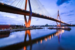 Bhummiphol Bridge In The Evening Time Stock Photography