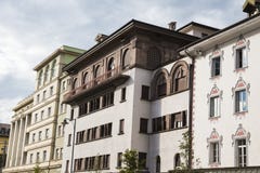 Biali budynki w Bolzano, Włochy, obrazy stock Biali budynki w Bolzano, Włochy, obrazy stock