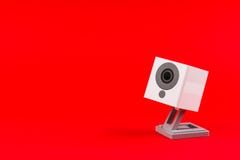 bianco su un fondo rosso, oggetto, Internet, tecnologia c del webcam immagini stock libere da diritti bianco su un fondo rosso, oggetto, Internet, tecnologia c del webcam immagini stock libere da diritti