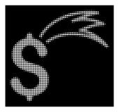 Białej Halftone pomyślności Spada Dolarowa ikona ilustracji Białej Halftone pomyślności Spada Dolarowa ikona ilustracji