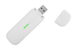Biały 3g usb bezprzewodowy mobilny modem obrazy royalty free Biały 3g usb bezprzewodowy mobilny modem obrazy royalty free