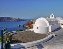 Biały Kościelny Santorini Grecja zdjęcia royalty free Biały Kościelny Santorini Grecja zdjęcia royalty free
