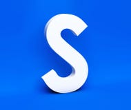 Biały symbol S na błękitnym tle 3 d czynią ilustracji Biały symbol S na błękitnym tle 3 d czynią ilustracji