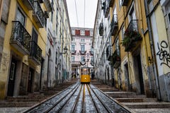 Bica di Elevador da a Lisbona Fotografie Stock Bica di Elevador da a Lisbona Fotografie Stock