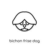 Bichon Frise dog icon. Trendy modern flat linear vector Bichon F vector illustration Bichon Frise dog icon. Trendy modern flat linear vector Bichon F vector illustration