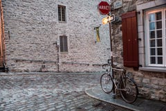 Bicycle In Old Quebec Stock Image