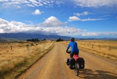 Bicycle Touring In New Zealand Stock Image