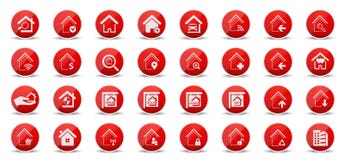 Bienes inmuebles e iconos caseros del web libre illustration Bienes inmuebles e iconos caseros del web libre illustration