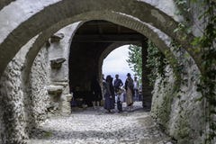 Biertan, Roumanie, l'Europe, porte d'entrée à la citadelle enrichie Photo libre de droits Biertan, Roumanie, l'Europe, porte d'entrée à la citadelle enrichie Photo libre de droits