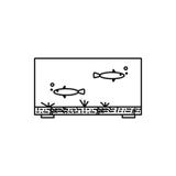 big aquarium with fish linear vector icon stock illustration big aquarium with fish linear vector icon stock illustration
