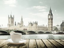 Big Ben and cup of coffee, London stock image Big Ben and cup of coffee, London stock image