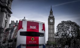 Big Ben and HOP-ON HOP-OFF Bus stock image Big Ben and HOP-ON HOP-OFF Bus stock image