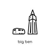 Big ben icon. Trendy modern flat linear vector Big ben icon on w royalty free illustration Big ben icon. Trendy modern flat linear vector Big ben icon on w royalty free illustration