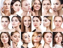 Big collage of different beautiful women. royalty free stock photo Big collage of different beautiful women. royalty free stock photo