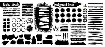 Big collection of black paint, ink brush strokes, brushes, lines, grungy. Dirty artistic design elements, boxes, frames. Vector il