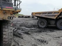 Big Dumpers at Parking Yard coal mines royalty free stock image Big Dumpers at Parking Yard coal mines royalty free stock image
