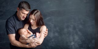 Big Family Portrait. Parents With Five Children. Mother And Father With Newborn Baby, Toddler And Teenagers. Concept Of Big Happy Stock Images Big Family Portrait. Parents With Five Children. Mother And Father With Newborn Baby, Toddler And Teenagers. Concept Of Big Happy Stock Images