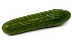 Big Fresh Green Cucumber Isolated Stock Images