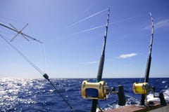 Big game boat fishing in deep sea royalty free stock photography Big game boat fishing in deep sea royalty free stock photography