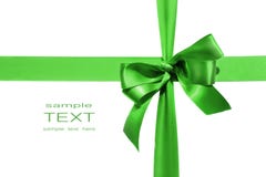 Big green holiday bow on white background Stock Photography Big green holiday bow on white background Stock Photography