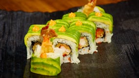 Big Maki Sushi Roll Green Dragon Shallow Dof Stock Photo Image Of Dinner Japan