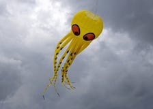 Kite flying in the clouds stock photography Kite flying in the clouds stock photography