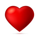 Big Red, A Scarlet Heart On White Background With Shadow. Royalty Free Stock Image Big Red, A Scarlet Heart On White Background With Shadow. Royalty Free Stock Image
