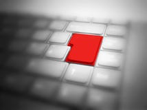 Big red button highlighted on keyboard Royalty Free Stock Photo Big red button highlighted on keyboard Royalty Free Stock Photo