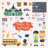 Big set of education flat icons stock illustration Big set of education flat icons stock illustration